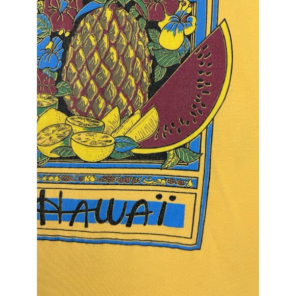 Vintage 90s Exotic Feeling Hawaii Fruits Art Pineapple Lemon Watermelon Rare - Picture 5 of 16